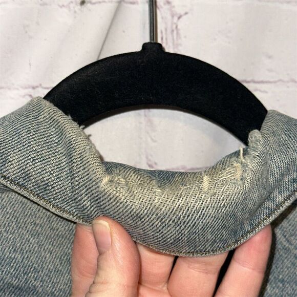 Vintage 80s Levi's Men's Harley Davidson Denim Motorcycle Jacket L with Patches - Picture 12 of 16